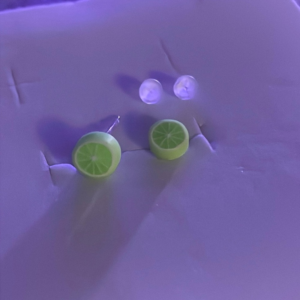 Tiny lime earrings